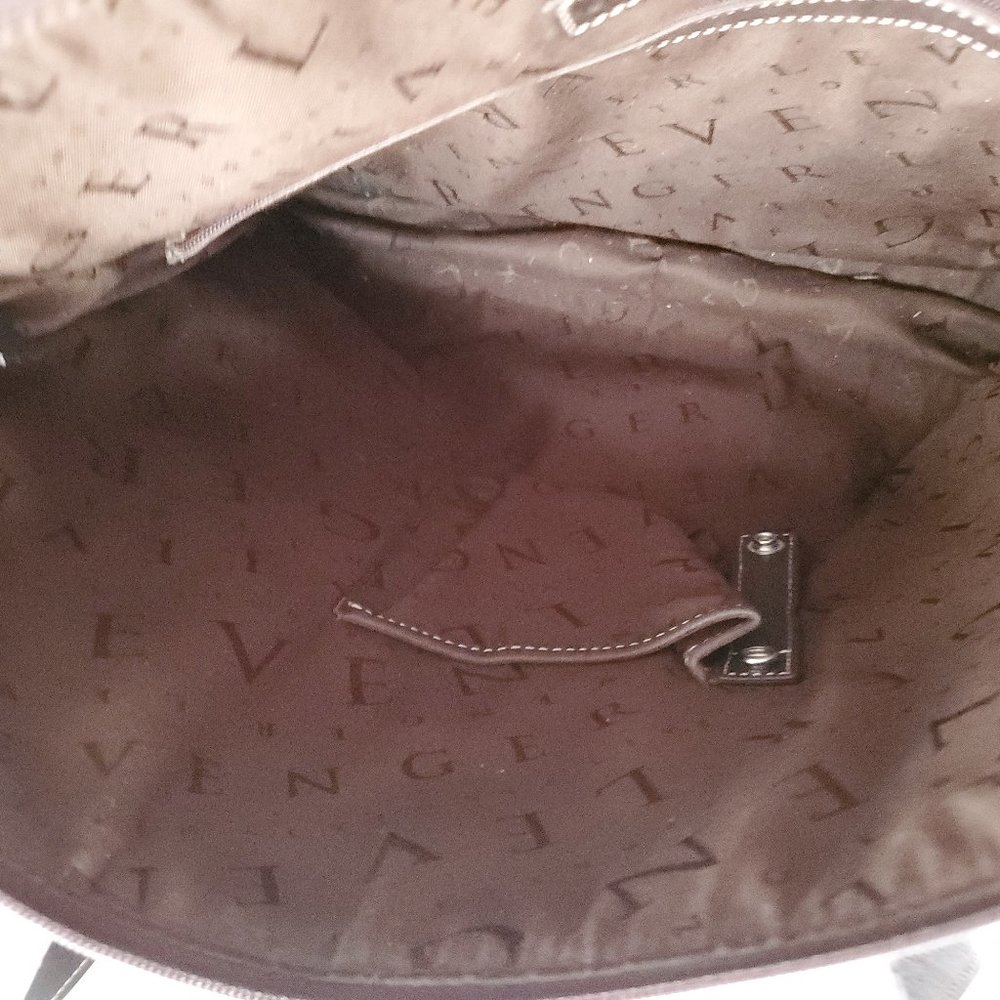 Levenger Shoulder Tote Bag Pebble Leather Espresso - Picture 7 of 15